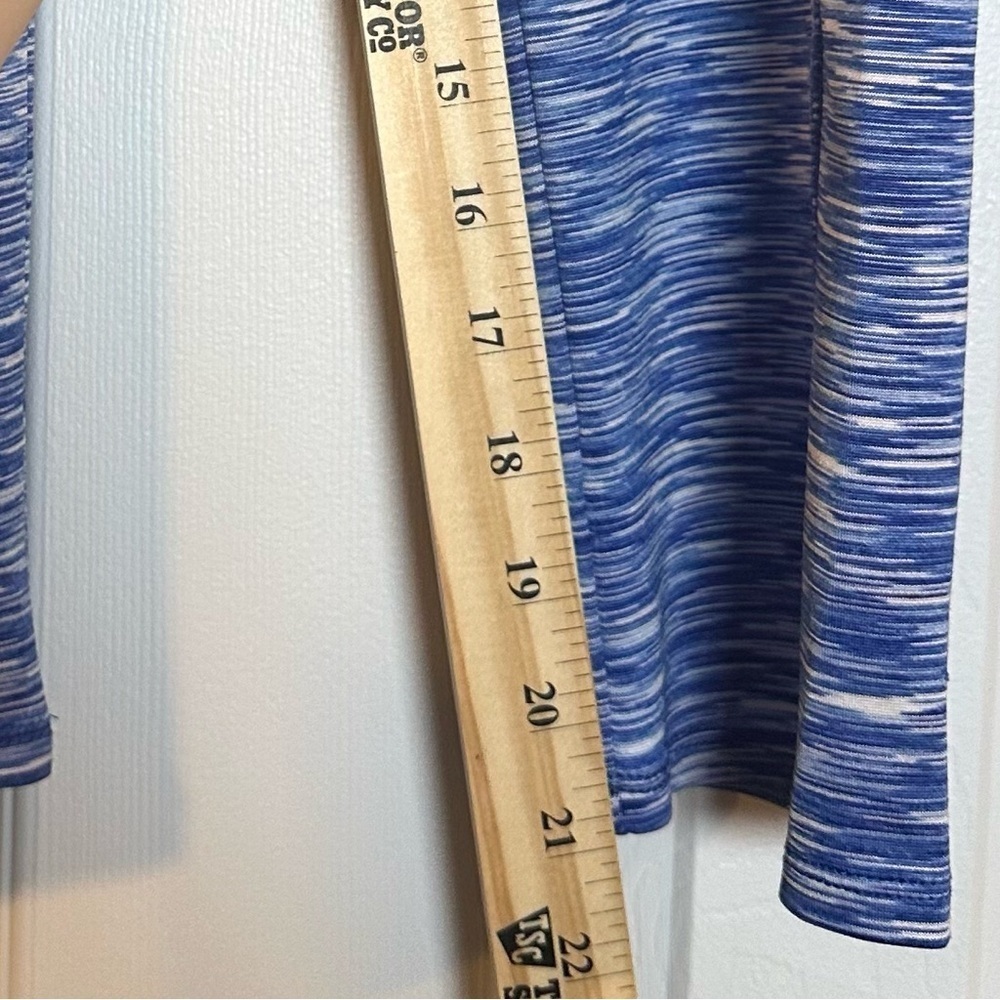 J Crew Factory AZ162 Space Dye Cropped Leggings Womens Medium Blue with Pockets - Picture 9 of 11